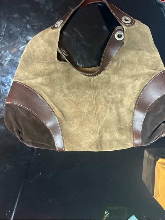 Prune Handbags - Prune Brown Suede and Leather Hobo Bag